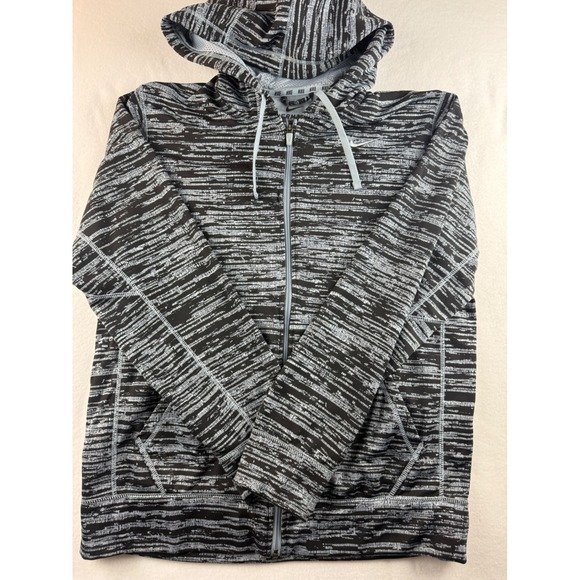 Nike Therma FIT Black Gray Full Zip Hoodie Jacket Mens Medium - Picture 1 of 9